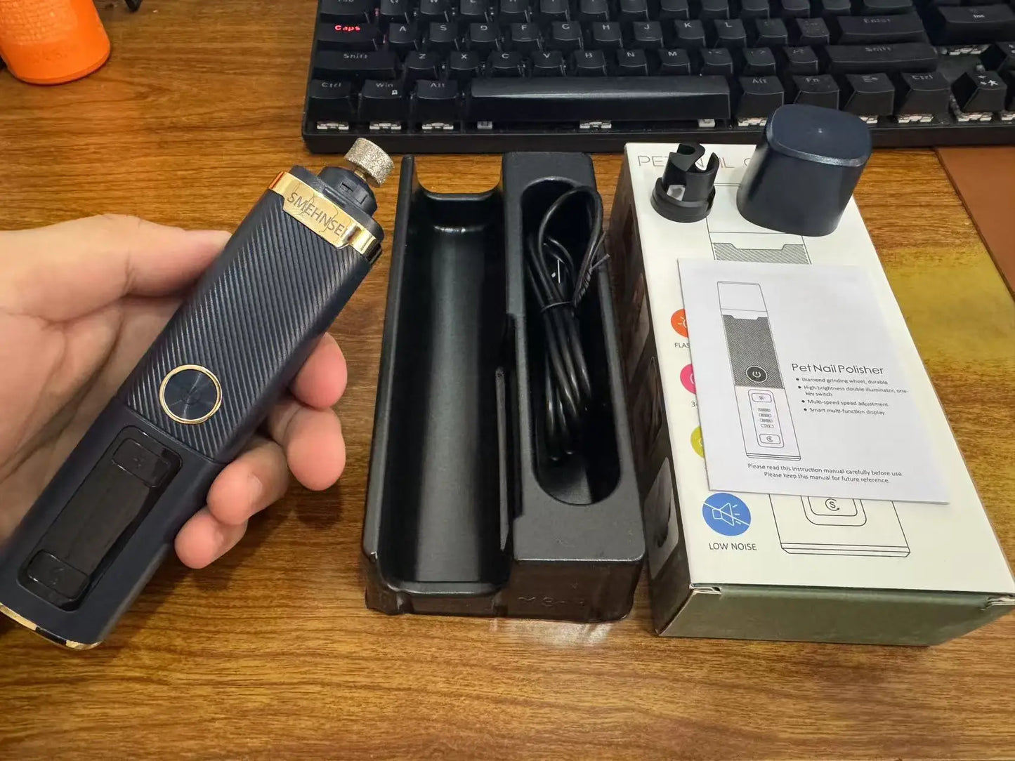 3-Speed USB Rechargeable Electric Nail Grinder