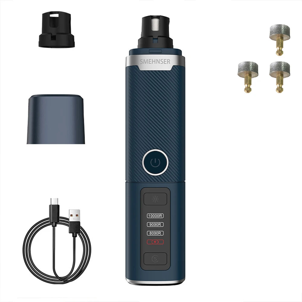 3-Speed USB Rechargeable Electric Nail Grinder