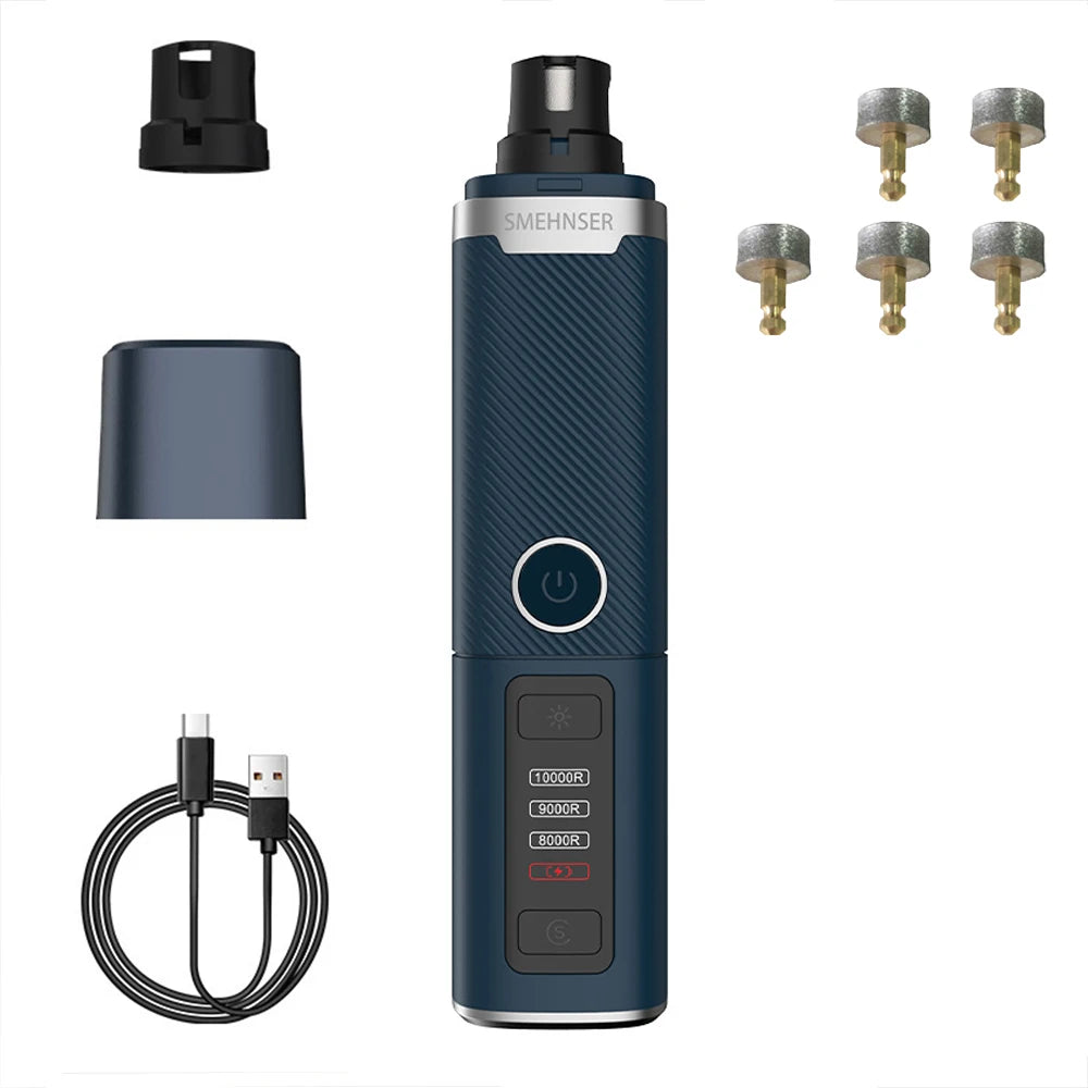 3-Speed USB Rechargeable Electric Nail Grinder