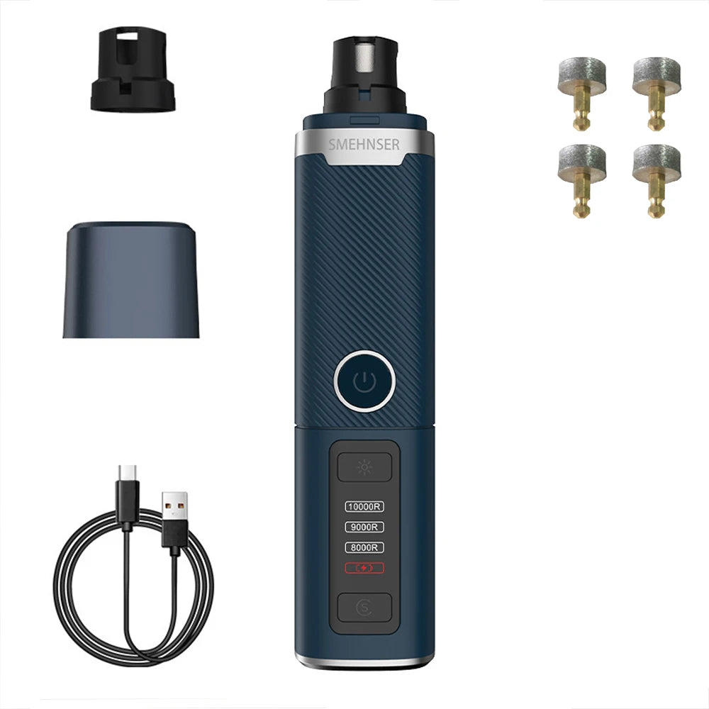 3-Speed USB Rechargeable Electric Nail Grinder