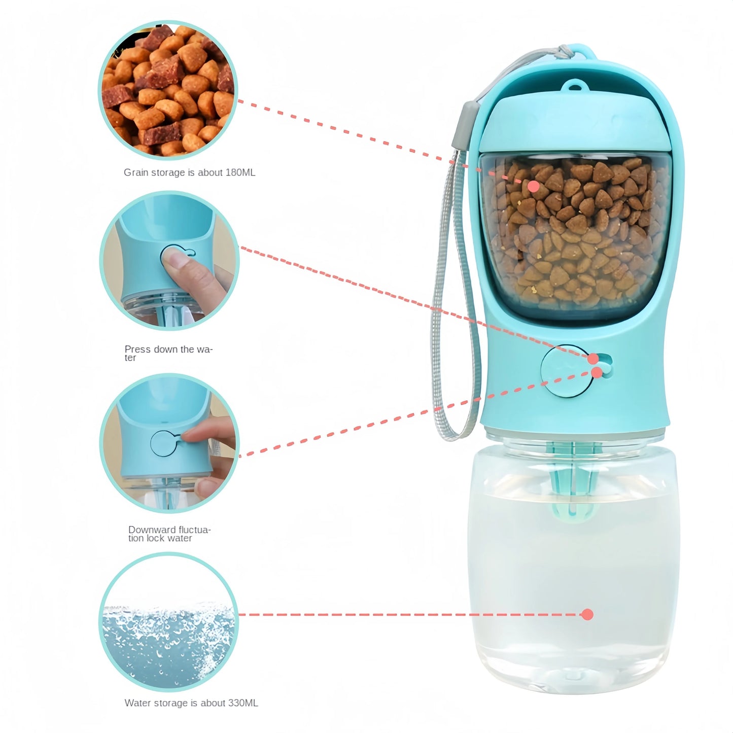 Portable Water Bottle with Storage