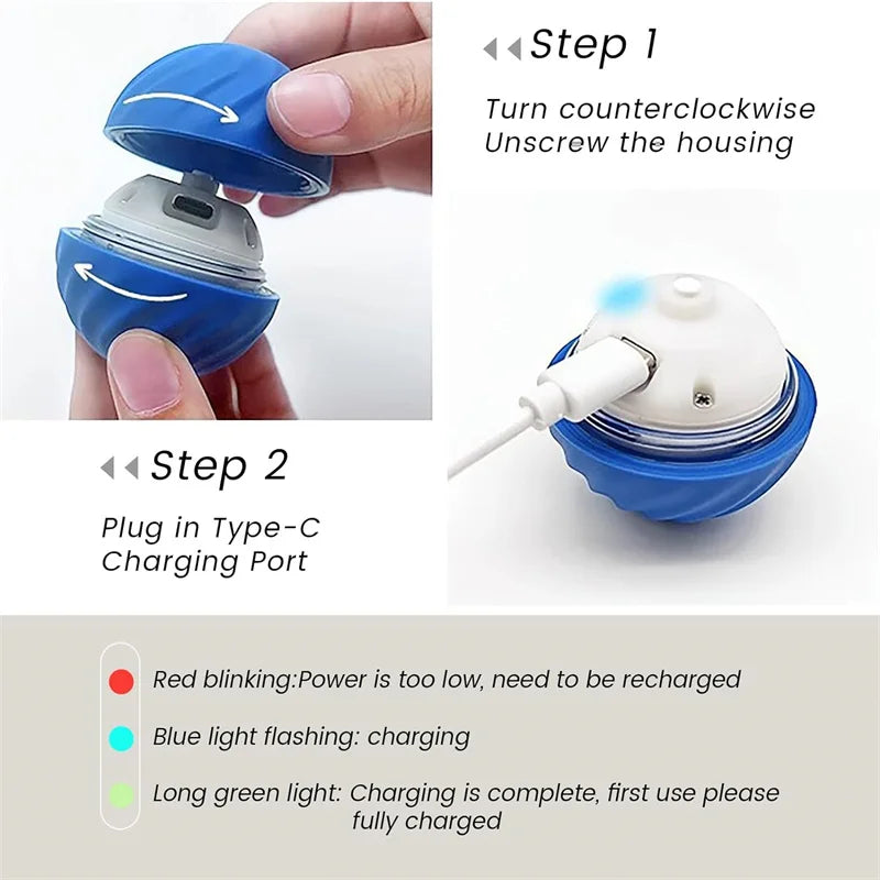 Electronic Interactive Pet Toy - Moving Ball USB